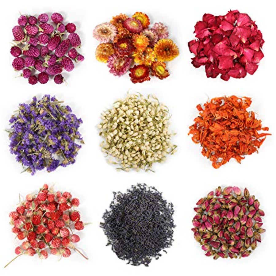 9 Bolsas de Flores Secas, Kit  - Candle Making Bath reseña y precio