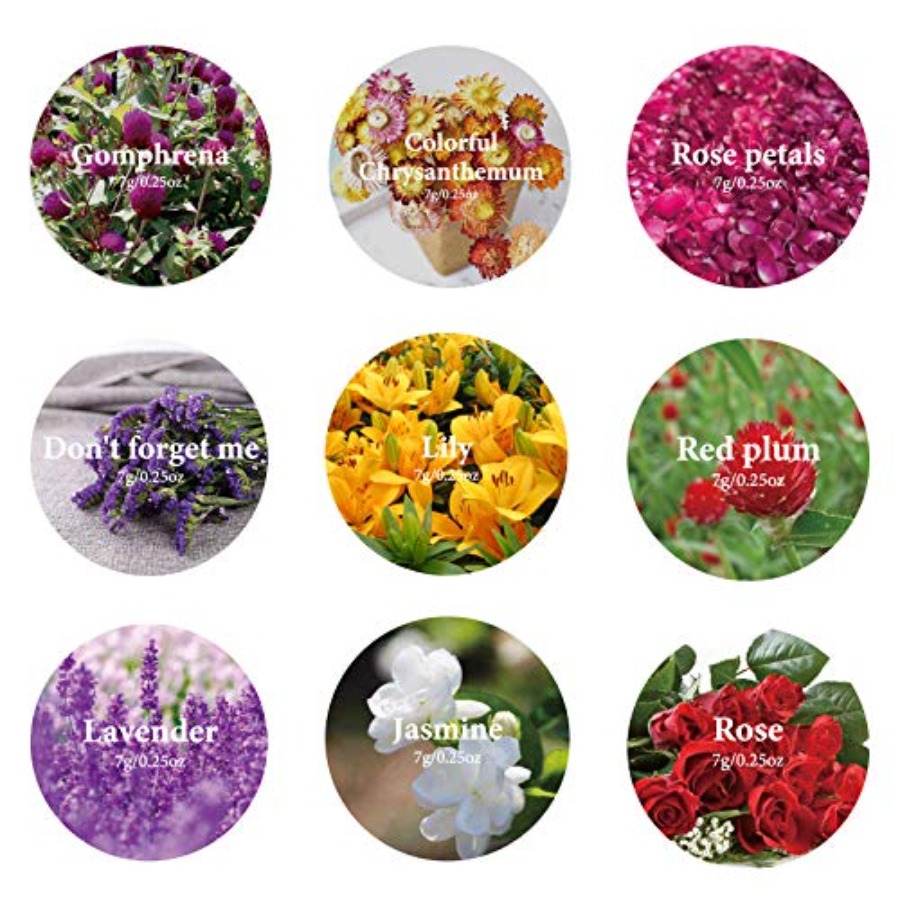 9 Bolsas de Flores Secas, Kit  - Candle Making Bath reseña y precio
