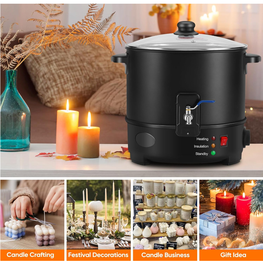 Vela de fusión eléctrica con e - Candle Making Wax reseña y precio